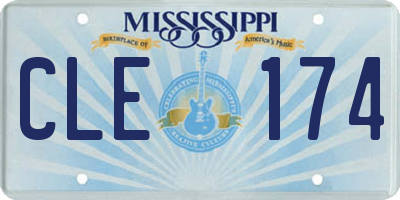 MS license plate CLE174