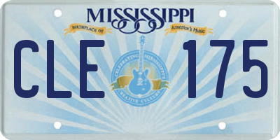 MS license plate CLE175