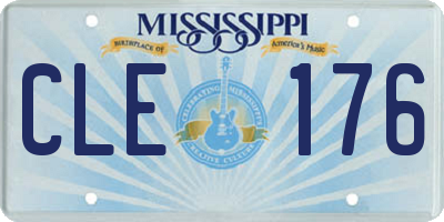 MS license plate CLE176