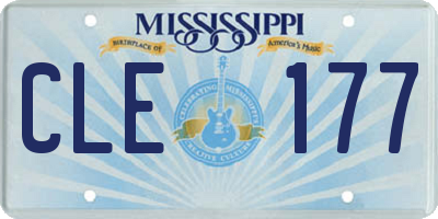 MS license plate CLE177