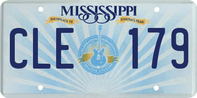 MS license plate CLE179
