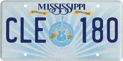 MS license plate CLE180
