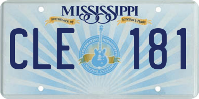 MS license plate CLE181