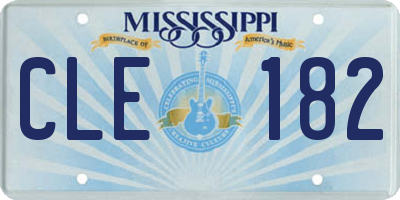MS license plate CLE182