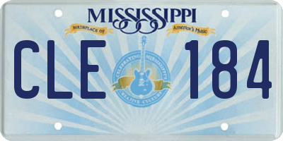 MS license plate CLE184