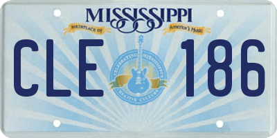 MS license plate CLE186