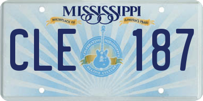MS license plate CLE187