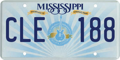 MS license plate CLE188