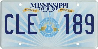 MS license plate CLE189