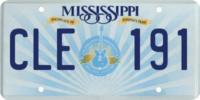 MS license plate CLE191