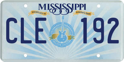 MS license plate CLE192