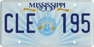 MS license plate CLE195