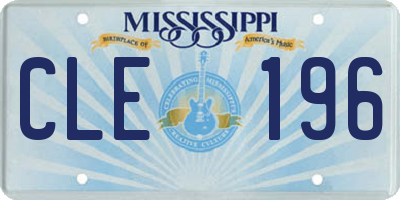 MS license plate CLE196