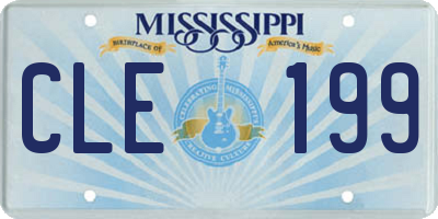 MS license plate CLE199
