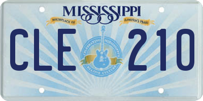 MS license plate CLE210