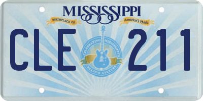 MS license plate CLE211