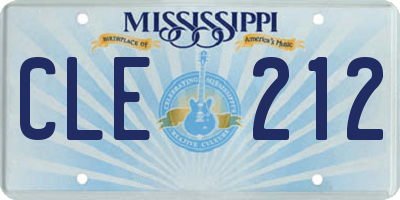 MS license plate CLE212