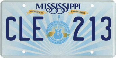 MS license plate CLE213