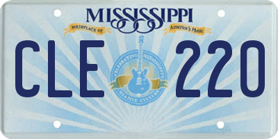 MS license plate CLE220