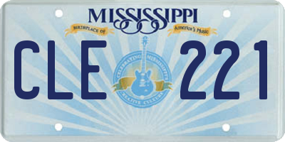 MS license plate CLE221