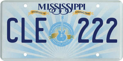 MS license plate CLE222