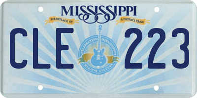 MS license plate CLE223