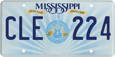 MS license plate CLE224