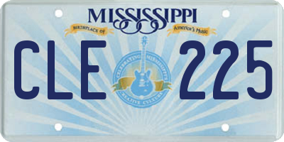MS license plate CLE225
