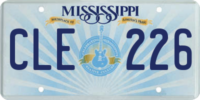 MS license plate CLE226
