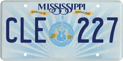 MS license plate CLE227