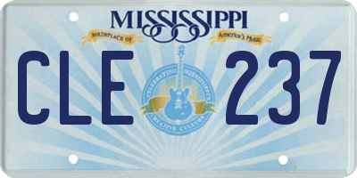 MS license plate CLE237