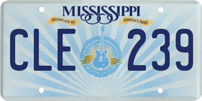 MS license plate CLE239