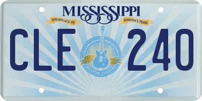 MS license plate CLE240