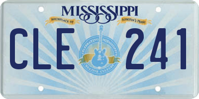 MS license plate CLE241