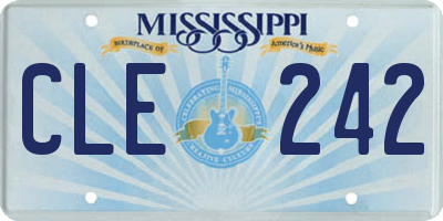 MS license plate CLE242