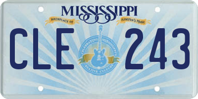 MS license plate CLE243