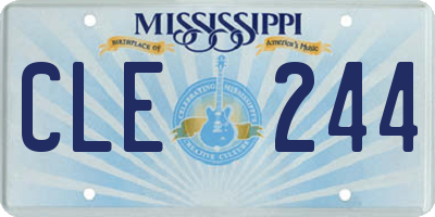 MS license plate CLE244