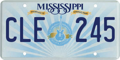 MS license plate CLE245