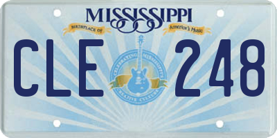 MS license plate CLE248