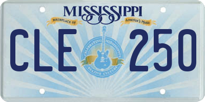 MS license plate CLE250