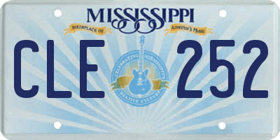 MS license plate CLE252