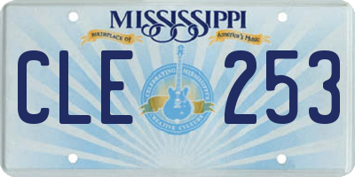 MS license plate CLE253