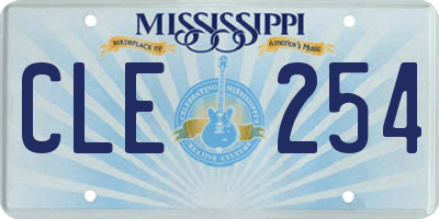 MS license plate CLE254