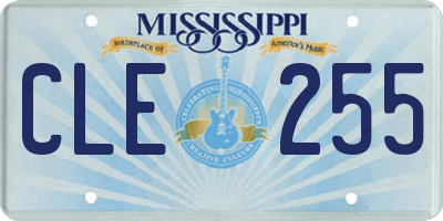 MS license plate CLE255