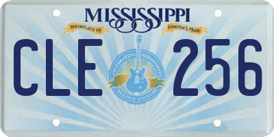MS license plate CLE256