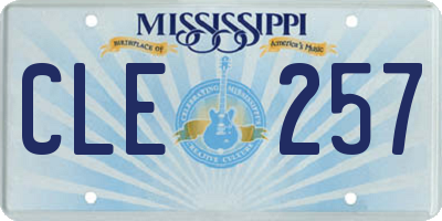 MS license plate CLE257