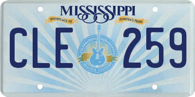MS license plate CLE259