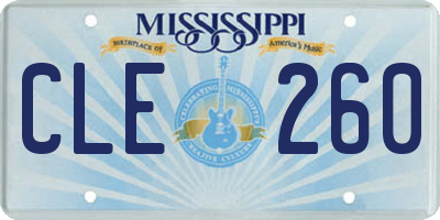 MS license plate CLE260
