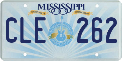 MS license plate CLE262