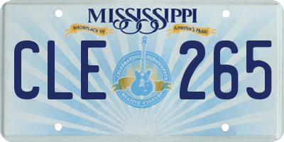 MS license plate CLE265